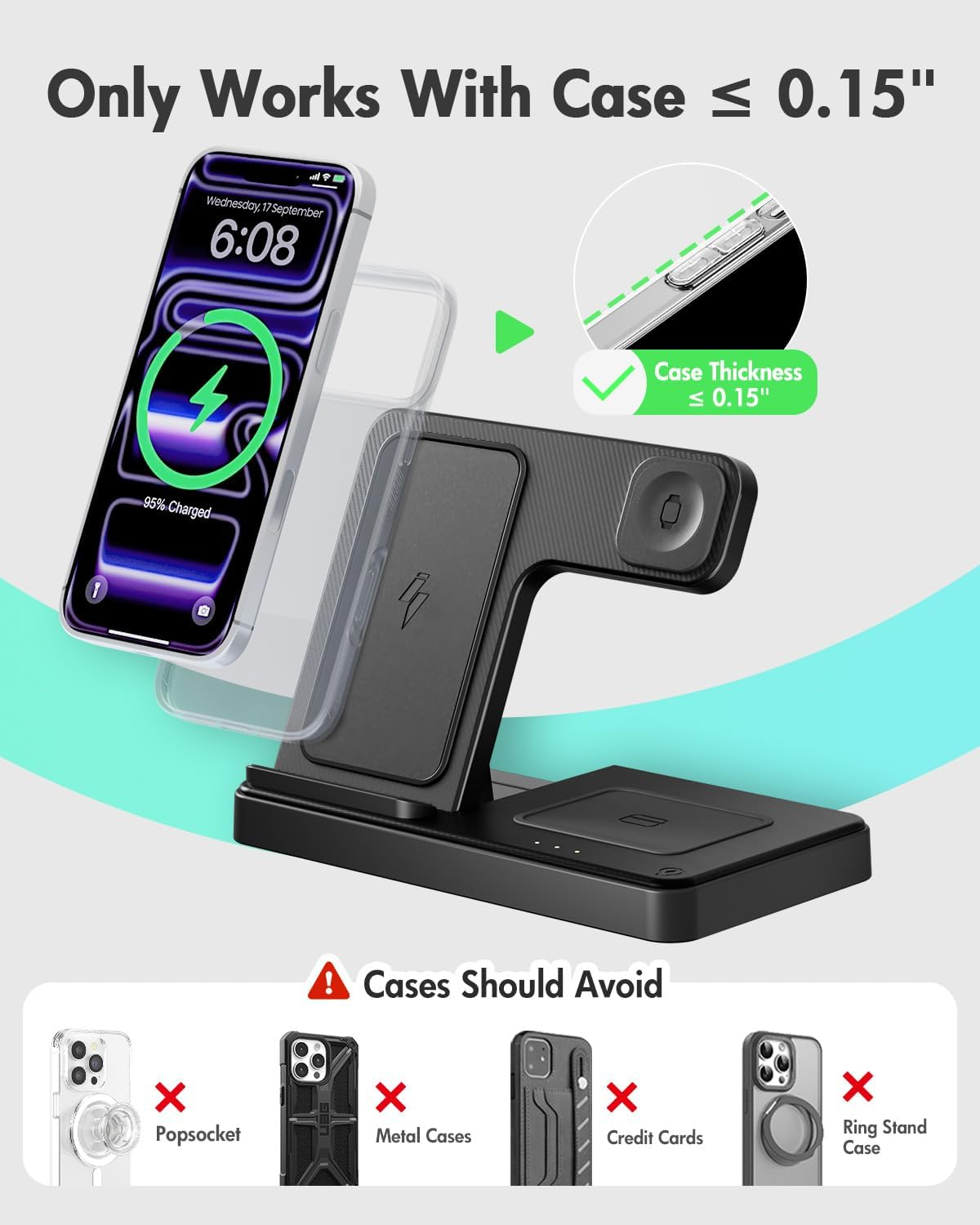 Estación de Carga Inalámbrica 3 en 1 Plegable – Fast Charge Qi Series